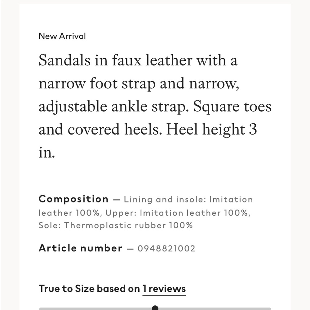 H&M White Square Toe Sandals View 6